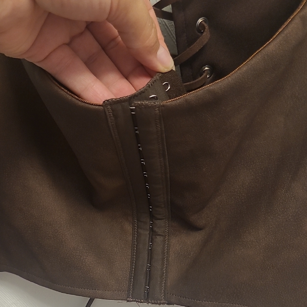 Windsor Chocolate Lace-Up Strapless Top - Picture 14 of 16